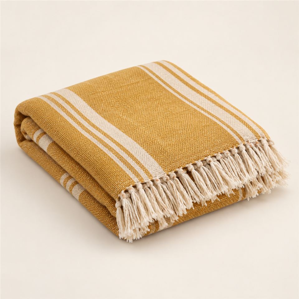 Ochre Cotton Throw