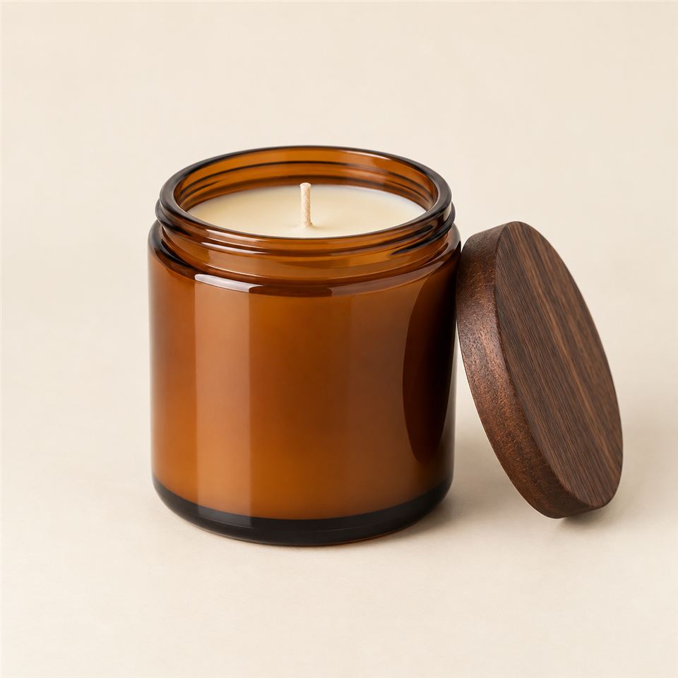 Amber Glass Candle