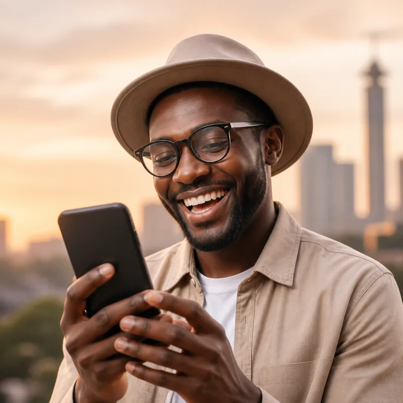 A contemporary African man with a warm, relaxed expression.